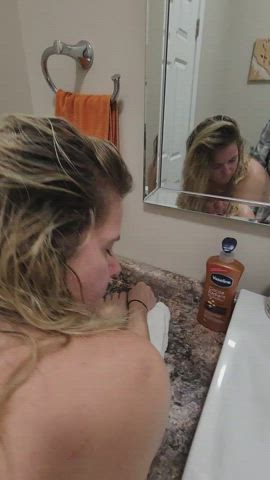 amwf amateur bathroom cougar homemade milf shower fauxcest gif