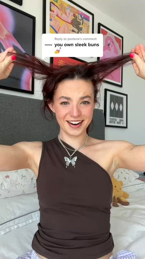 armpit armpits brunette clothed cute non-nude tiktok gif