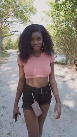 Cute Ebony Flashing