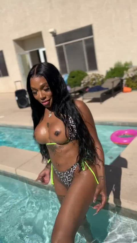 bbc big dick bikini booty brunette ebony trans twerking gif