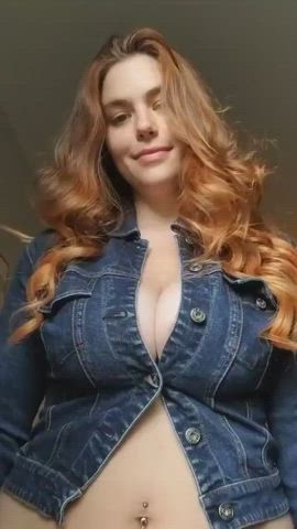 babe big tits redhead gif