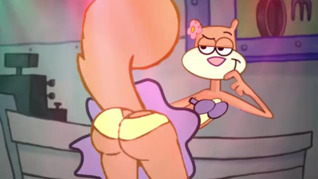 sandy cheeks's butt twerking to don't smoke remix