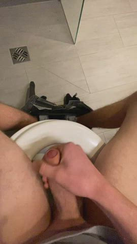 bathroom cum cumshot jerk off masturbating orgasm solo toilet gif