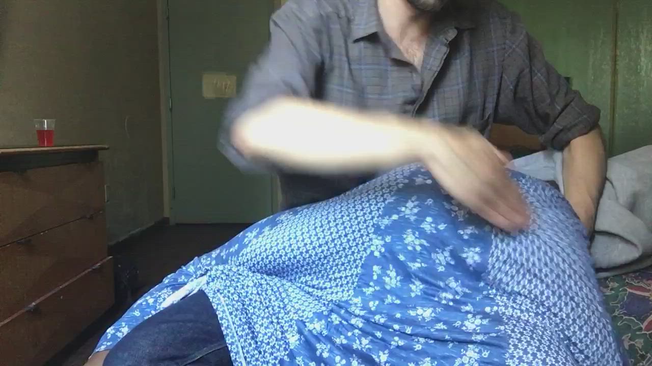Daddy spanked me in a skirt(video in comments)