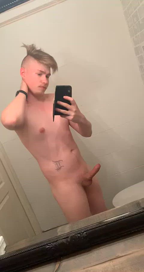 amateur cock exhibitionist exposed male masturbation masturbating nude gif