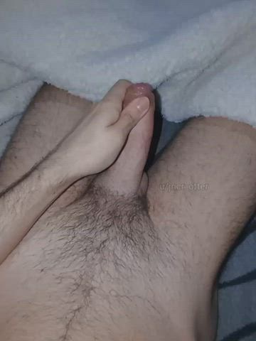 brazilian cock foreskin gay hairy cock male masturbation oiled precum uncut gif