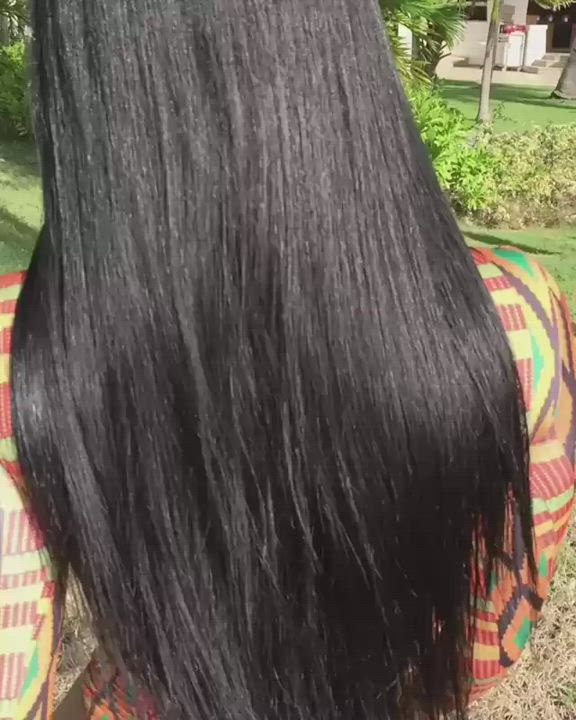 Ebony Long Hair Model gif