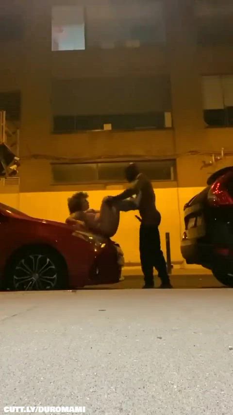 Couple having sex on the street