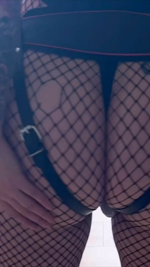 alternative big ass fishnet goth strap on gif