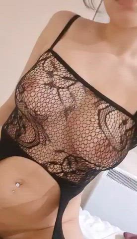 big tits boobs brunette fishnet natural tits small tits tit worship tits underboob