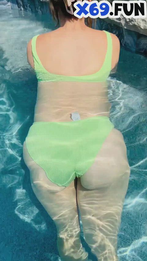 ass teen big ass doggystyle babe public wife bikini pool swimming pool on-all-fours