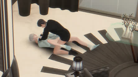 3D Femboy Floor Sex gif