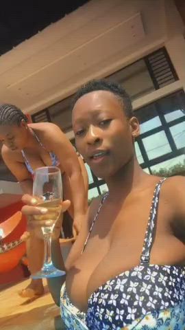 Busty Ebony Pool gif