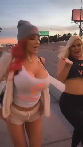 Big boobs public