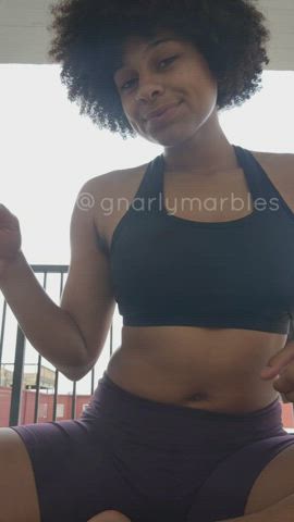 ebony smoking titty drop gif