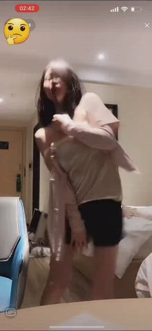 asian dancing nipple nipslip skinny gif