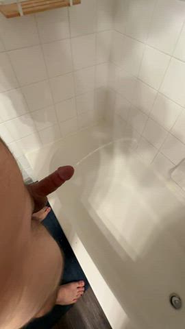 Pissing during an edging session