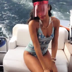 Bikini Celebrity Ebony Grinding Rihanna gif