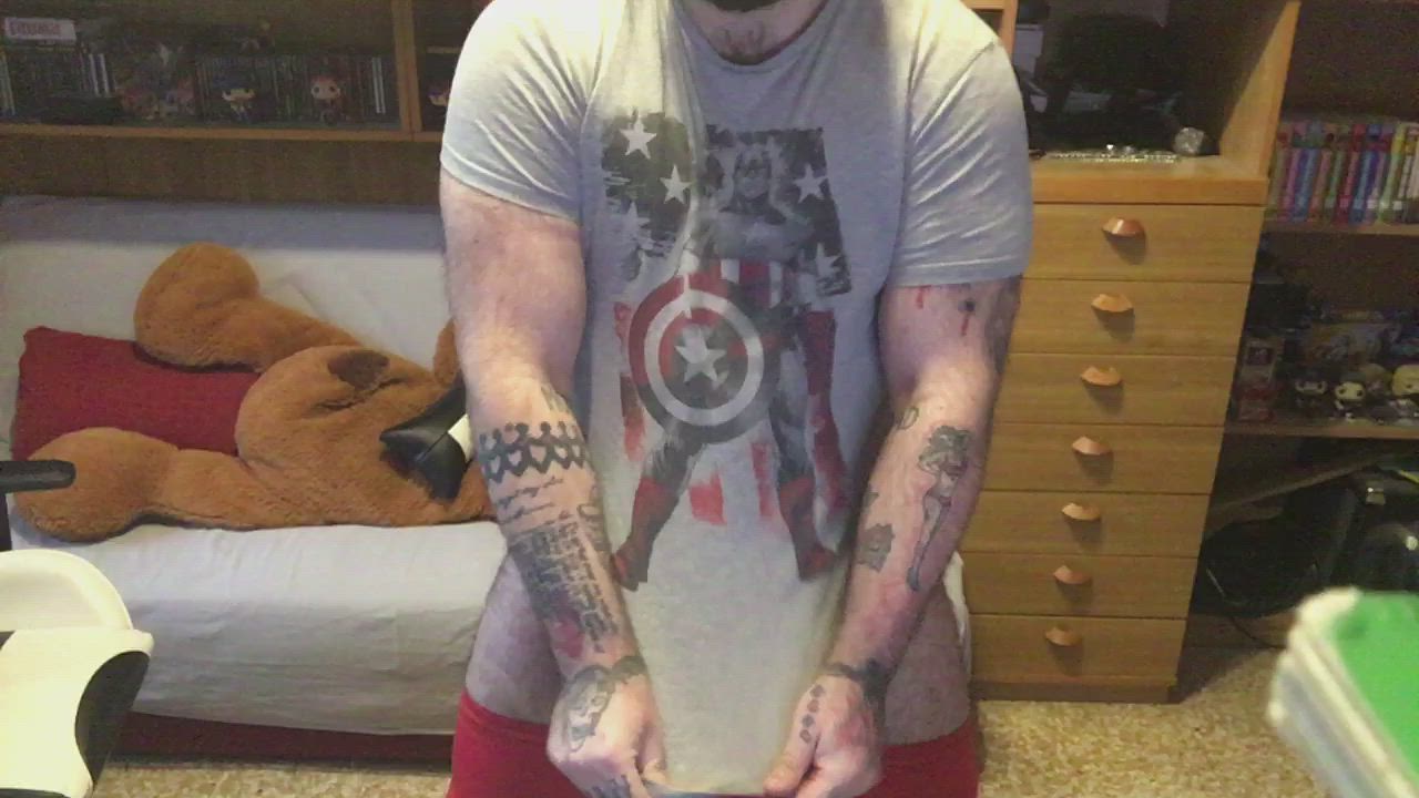 BWC Big Dick Hairy Surprise Tattoo Uncut gif