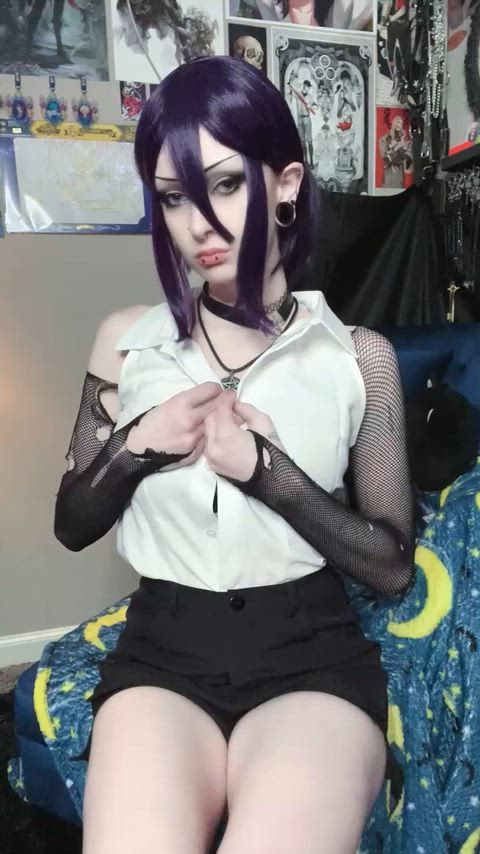 goth teen tits goth-girls legal-teens nsfw-cosplay gif