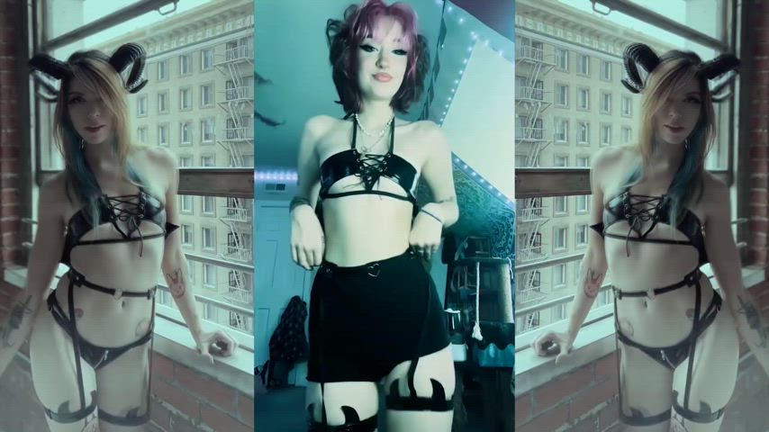 forever - Halloween e-girl succubus/demon non-nude tease splitscreen music video