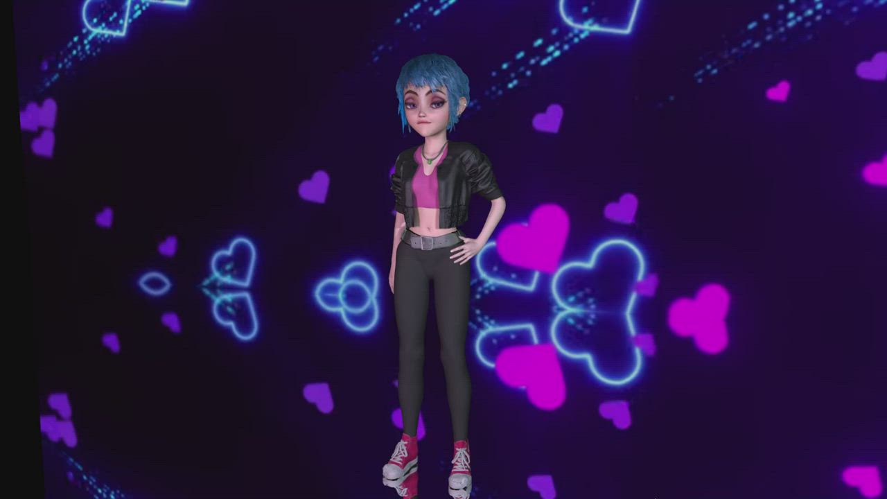 3D Blue Girls gif