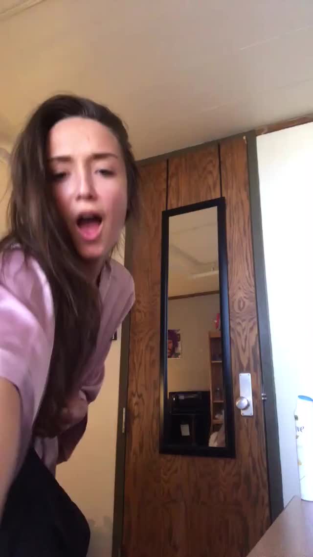Dancing in her dorm