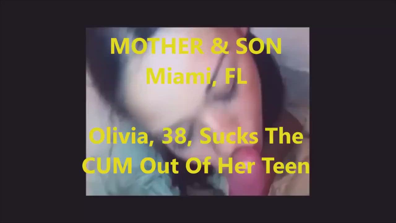 Mom sucks the cum out of her son