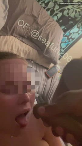 amateur bbc big dick blowjob cumshot facial interracial nsfw onlyfans teen gif