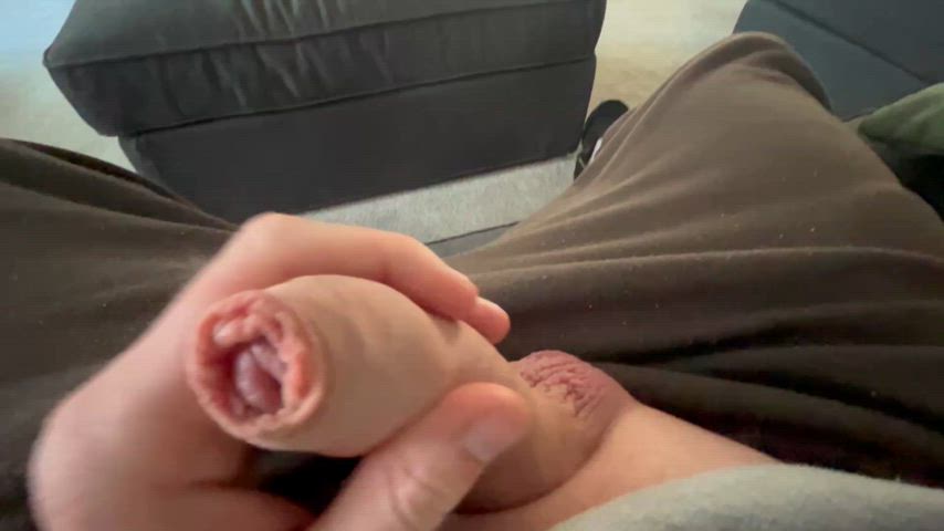 foreskin male masturbation masturbating gif