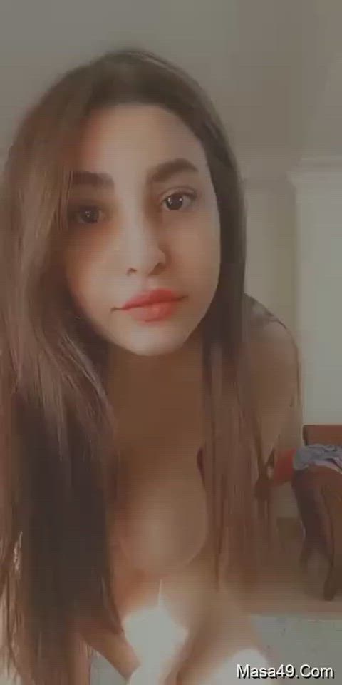 boobs cute desi homemade selfie smile gif