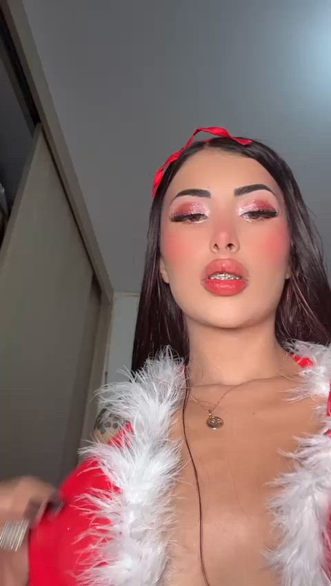 christmas cock cute latina natural tits petite public tease teen gif