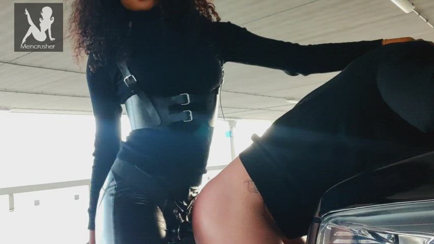 domme pegging strap on gif