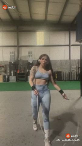 Ass Boobs Booty Bouncing Bouncing Tits Brunette Fitness Jiggling Workout gif