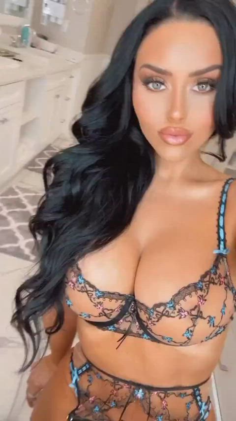 blue eyes glamour lingerie gif