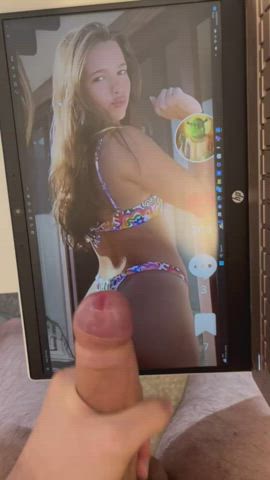 ass bikini brunette cumshot tribute gif