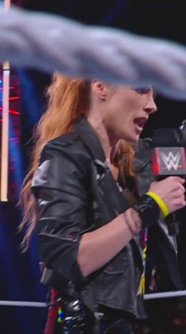 leather pretty redhead wrestling gif