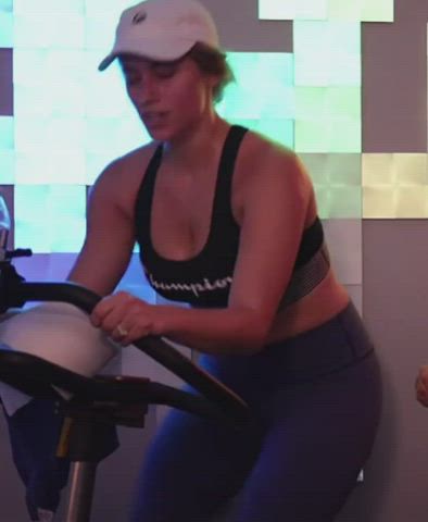 Brunette Sweaty Sex Workout gif