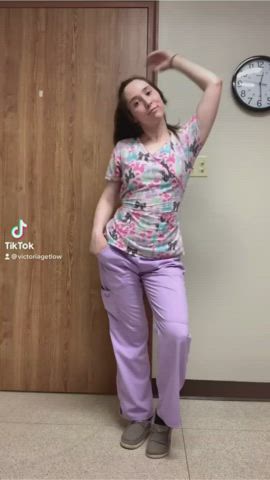 dancing dildo masturbating nurse riding solo gif