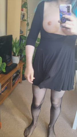 Big Dick Big Tits Cumshot Dress Lingerie Nylons Trans Trans Woman gif