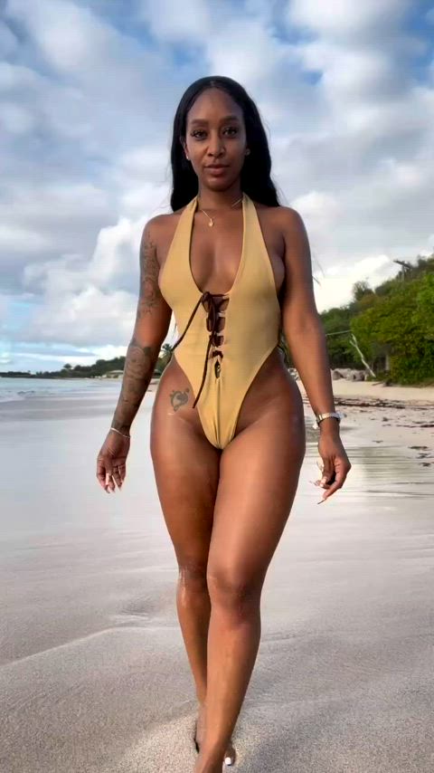 bikini ebony thick gif