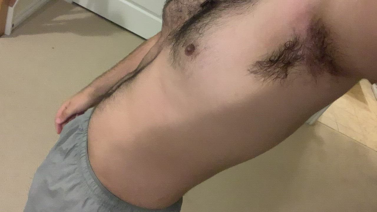 Edging Foreskin Hairy Hairy Armpits Hairy Cock Uncut gif