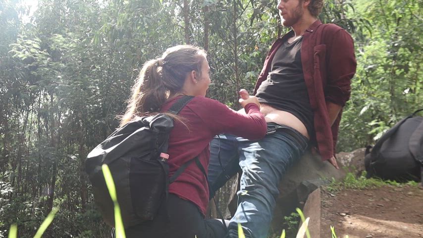 Amateur Handjob Hiking Outdoor Public Porn GIF by dubof95