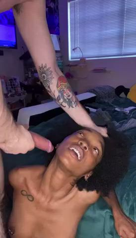 amateur cumshot ebony facial gif