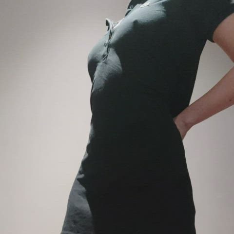 [19f] I never wear a bra (or panties) in my little black dress...