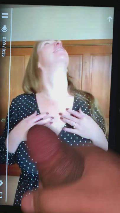 BBW Boobs Bouncing Tits Cock Jerk Off Tit Worship Tits gif