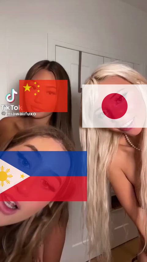 how asian women line up for big white cocks