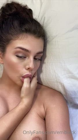 Emily Black licking her finger (More of her in comments )