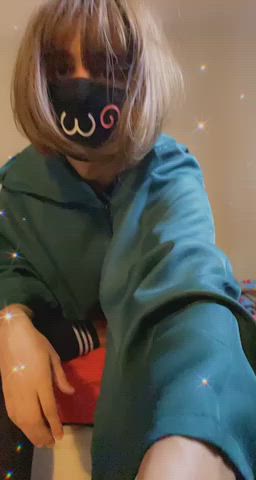 big ass bubble butt cosplay femboy shorts sissy thick thighs gif