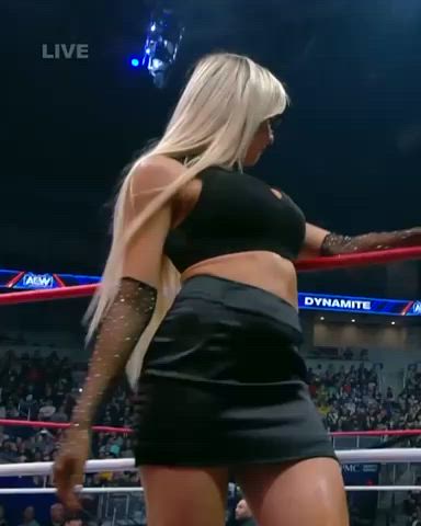 ass big tits blonde legs skirt thick thighs tits wrestling gif